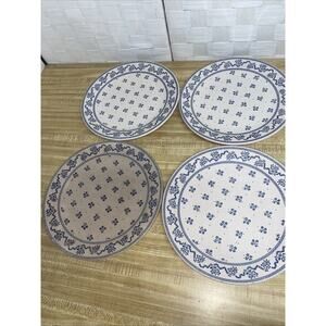 Set of 4 Johnson Brothers Laura Ashley PETITE FLEUR Blue 10" Dinner Plates 1976
